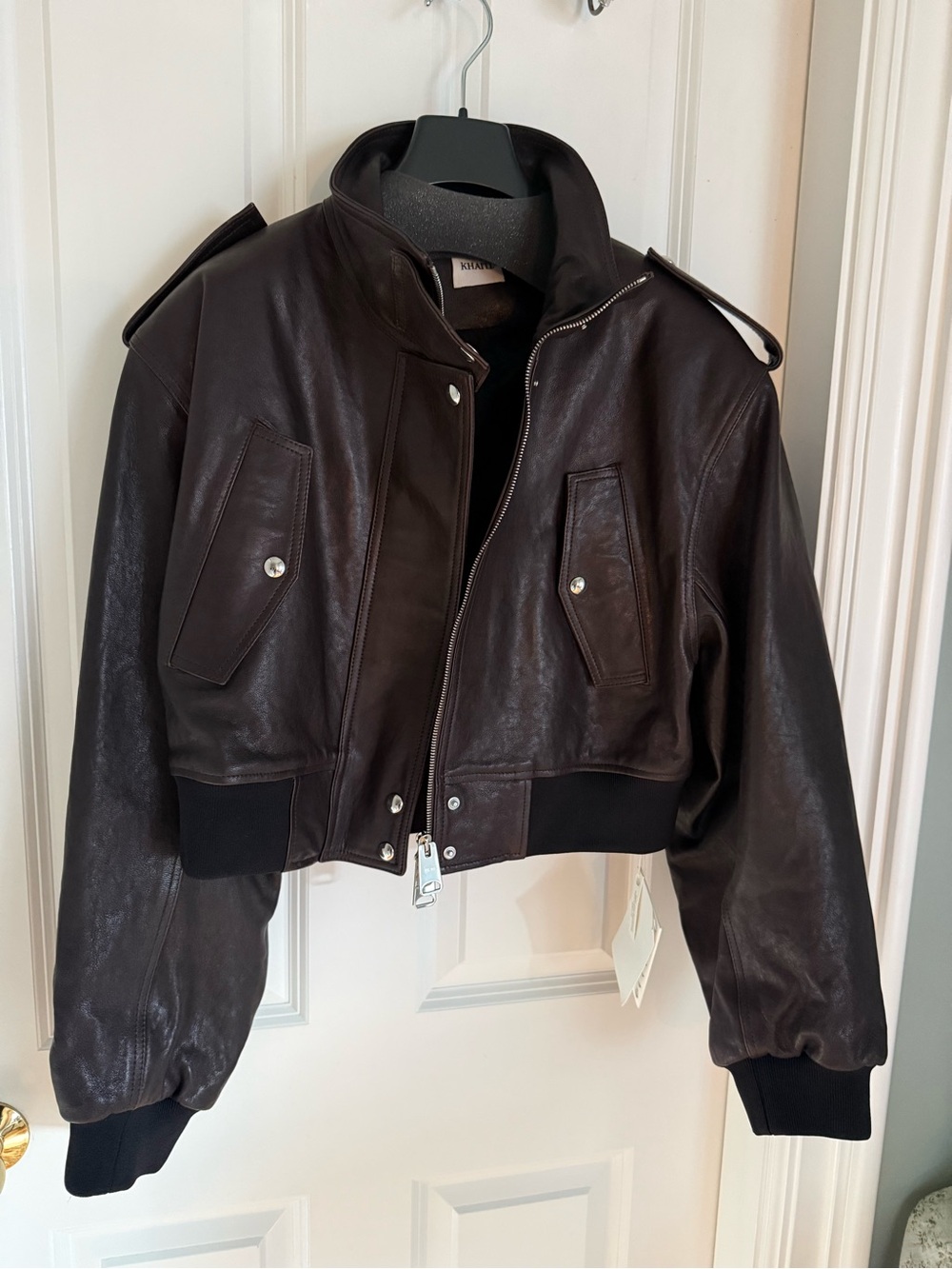 NWT Khaite Kember jacket in dark brown